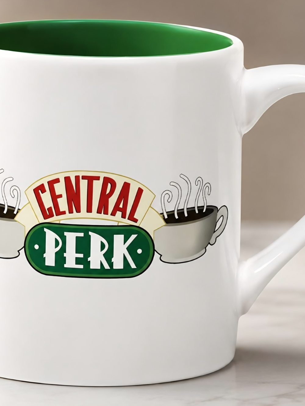 Friends Central Perk Coffee Mug | Green Interior Ceramic Mug | TV Series Collect